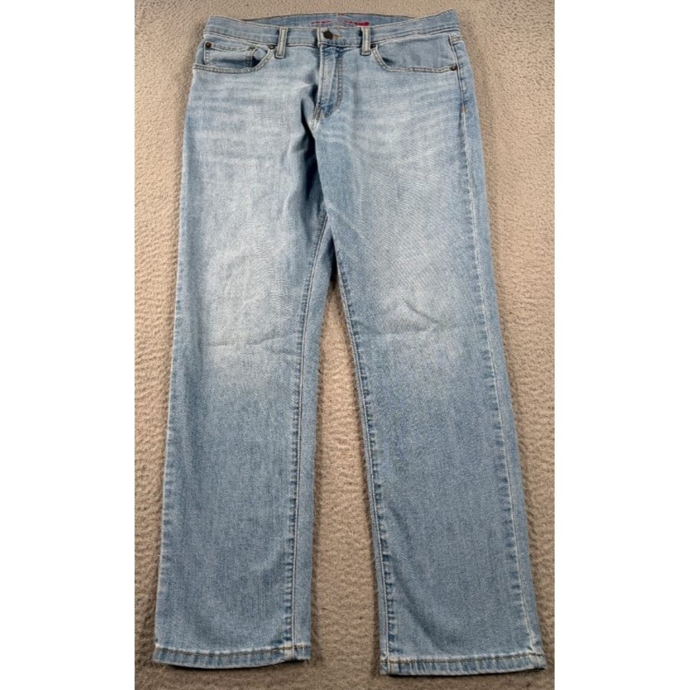 Lucky Brand 410 Athletic Straight Jeans Mens 32x28 Light Wash Denim Stretch